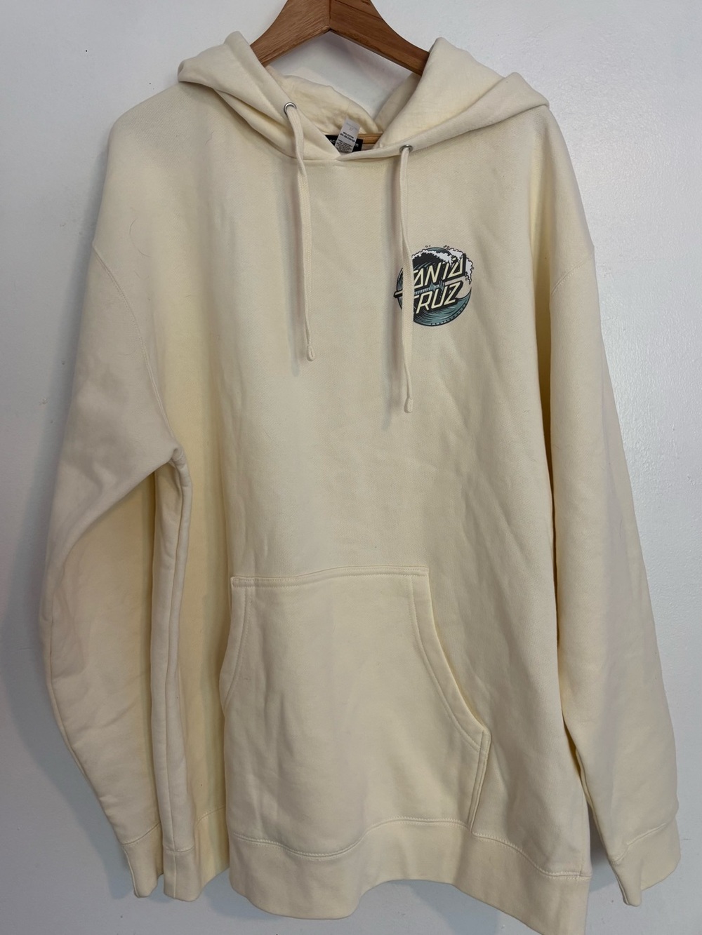 Santa Cruz Skateboards Cream Crewneck Hoodie with Small Chest Logo
